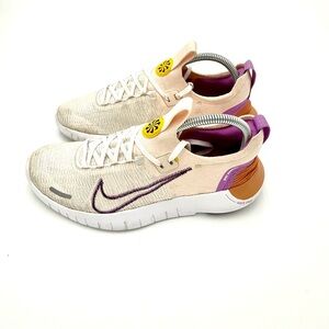 Nike Nike‎ Run Flyknit Next Nature Women's Sneakers in Cream, Purple, and Orange